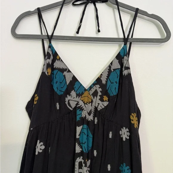 Free People Black and Blue Spaghetti Strap Maxi Dress - Picture 4 of 7